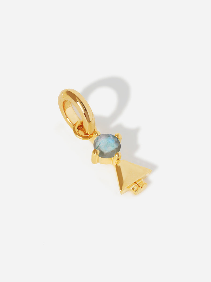 Eyes Range Gold Daughter or Girl with Connector - Blue Labradorite Gemstone