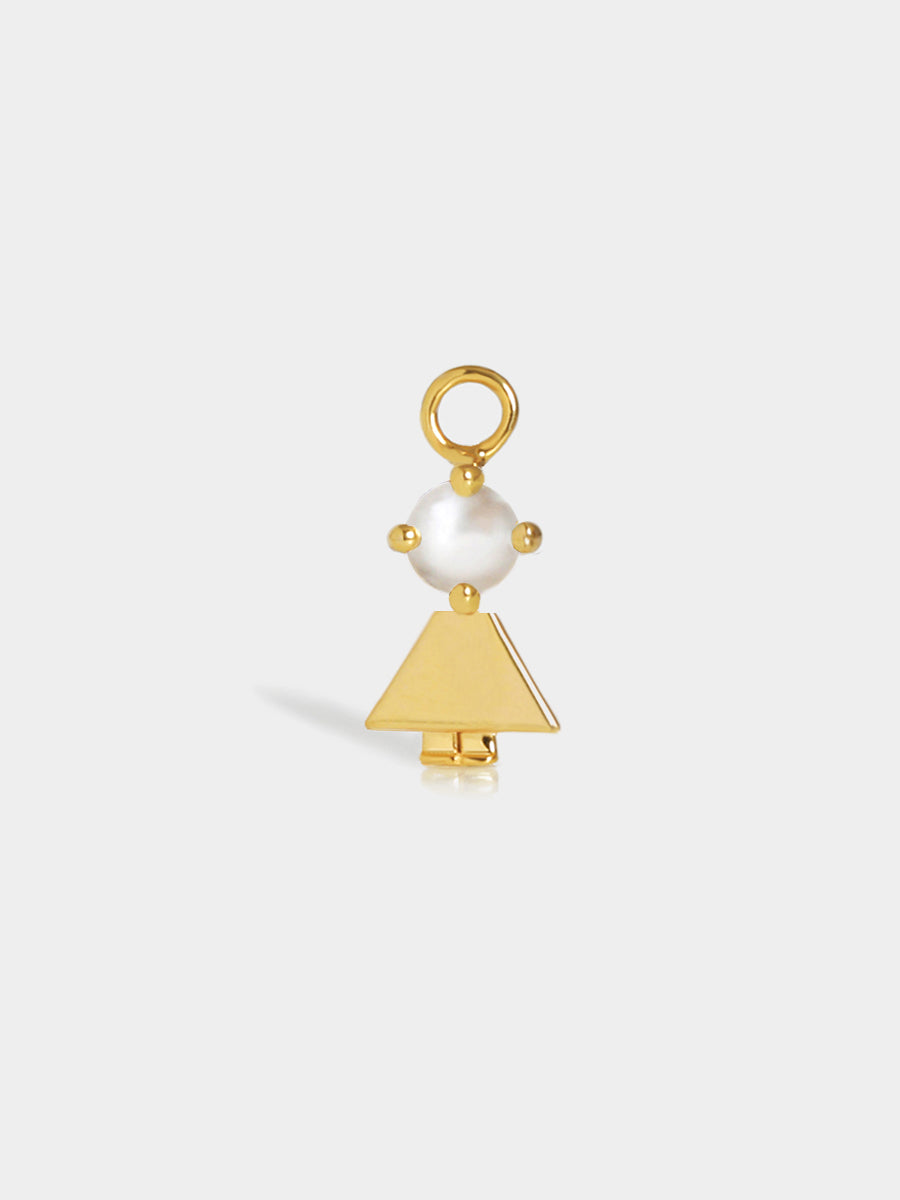 Birthstone Range Gold Daughter or Girl with Connector - Pearl Gemstone - June