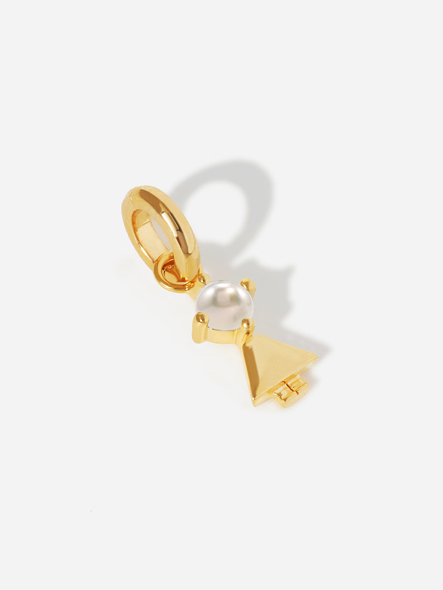 Birthstone Range Gold Daughter or Girl with Connector - Pearl Gemstone - June