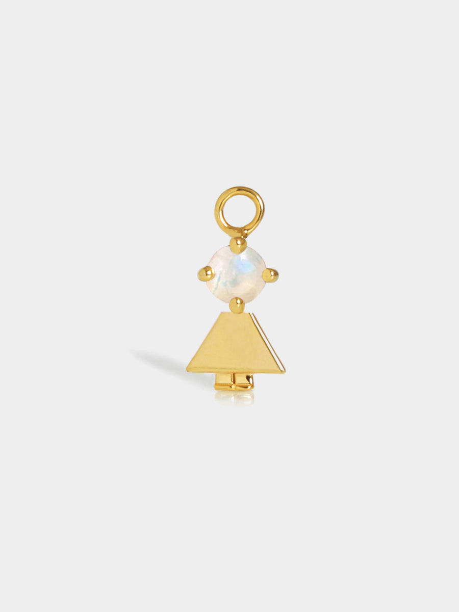 Birthstone Range Gold Daughter or Girl with Connector - Moonstone Gemstone - October