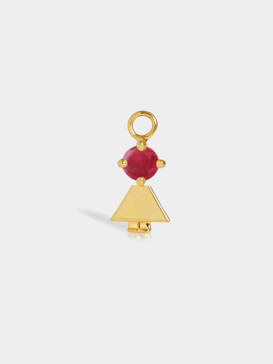 Birthstone Range Gold Daughter or Girl with Connector - Ruby Quartz Gemstone - July