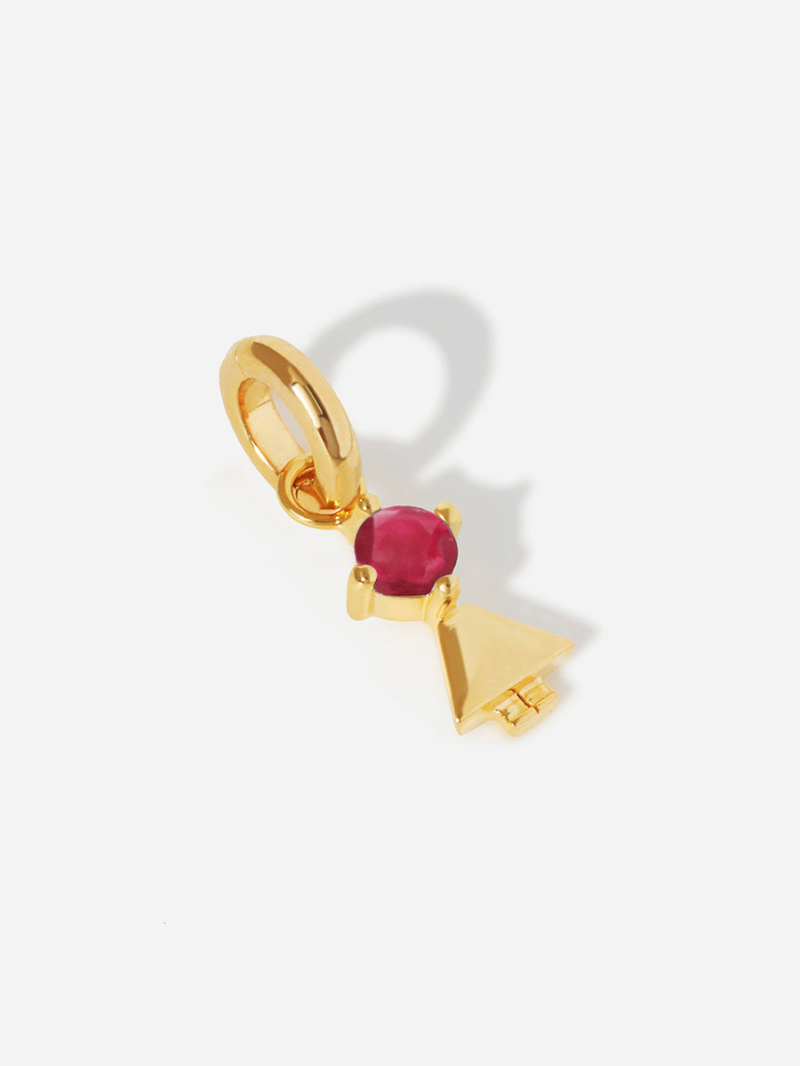 Birthstone Range Gold Daughter or Girl with Connector - Ruby Quartz Gemstone - July