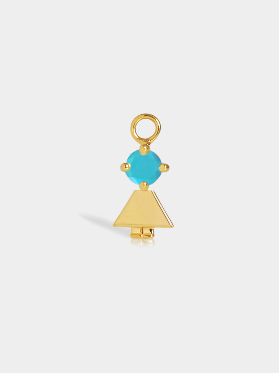 Birthstone Range Gold Daughter or Girl with Connector - Turquoise Gemstone - December