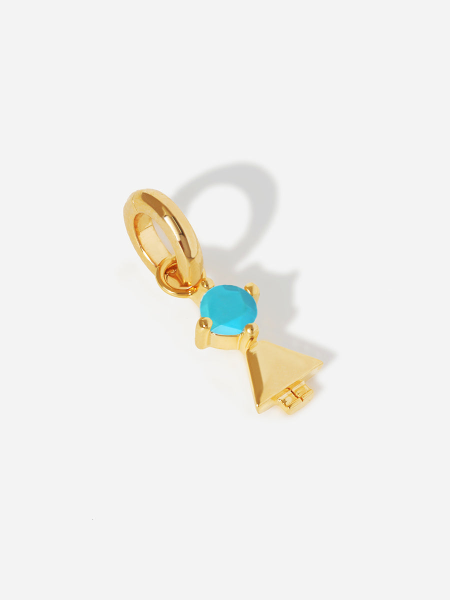 Birthstone Range Gold Daughter or Girl with Connector - Turquoise Gemstone - December