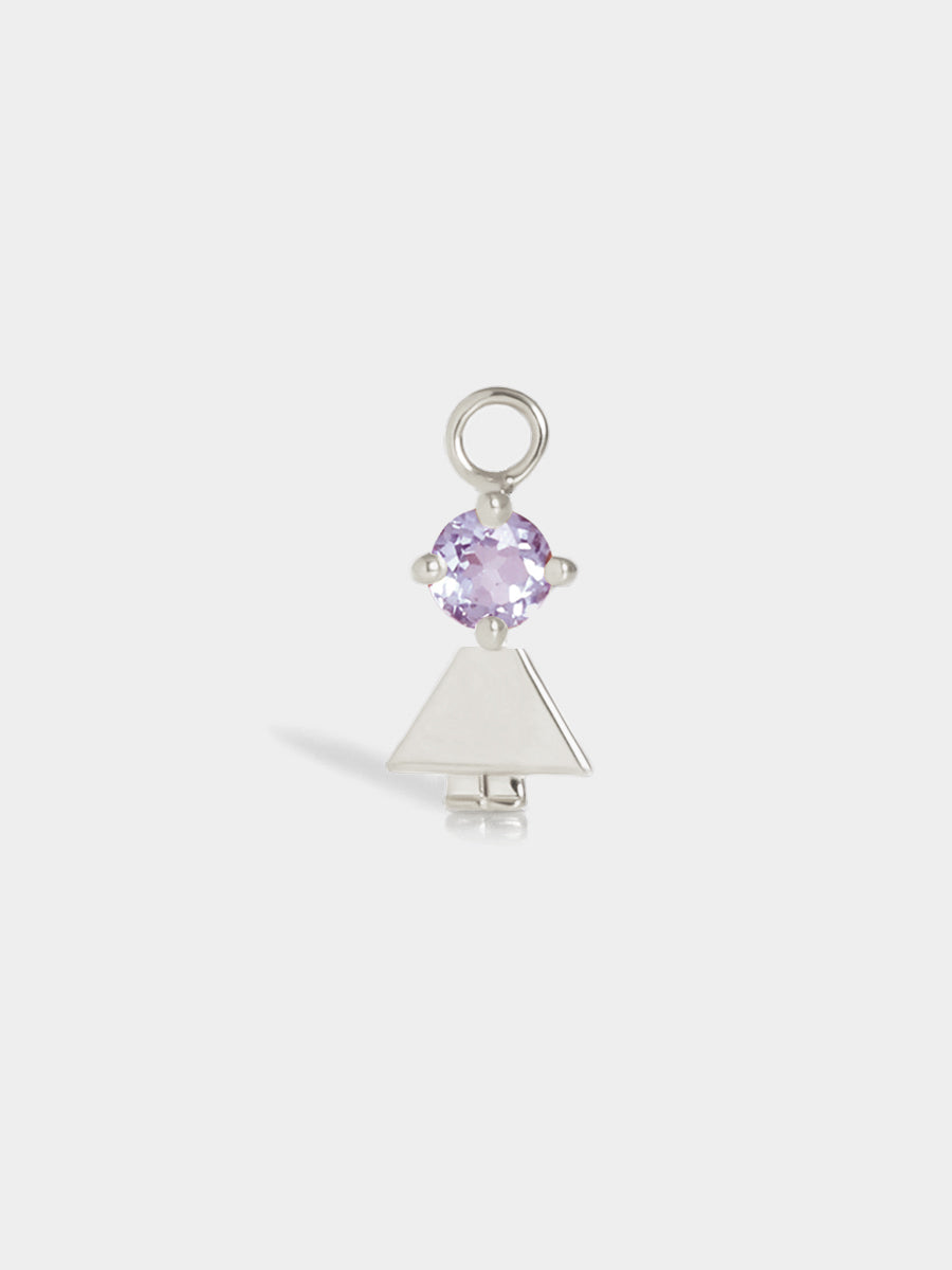 Birthstone Range Silver Daughter or Girl with Connector - Brazilian Amethyst Gemstone - February