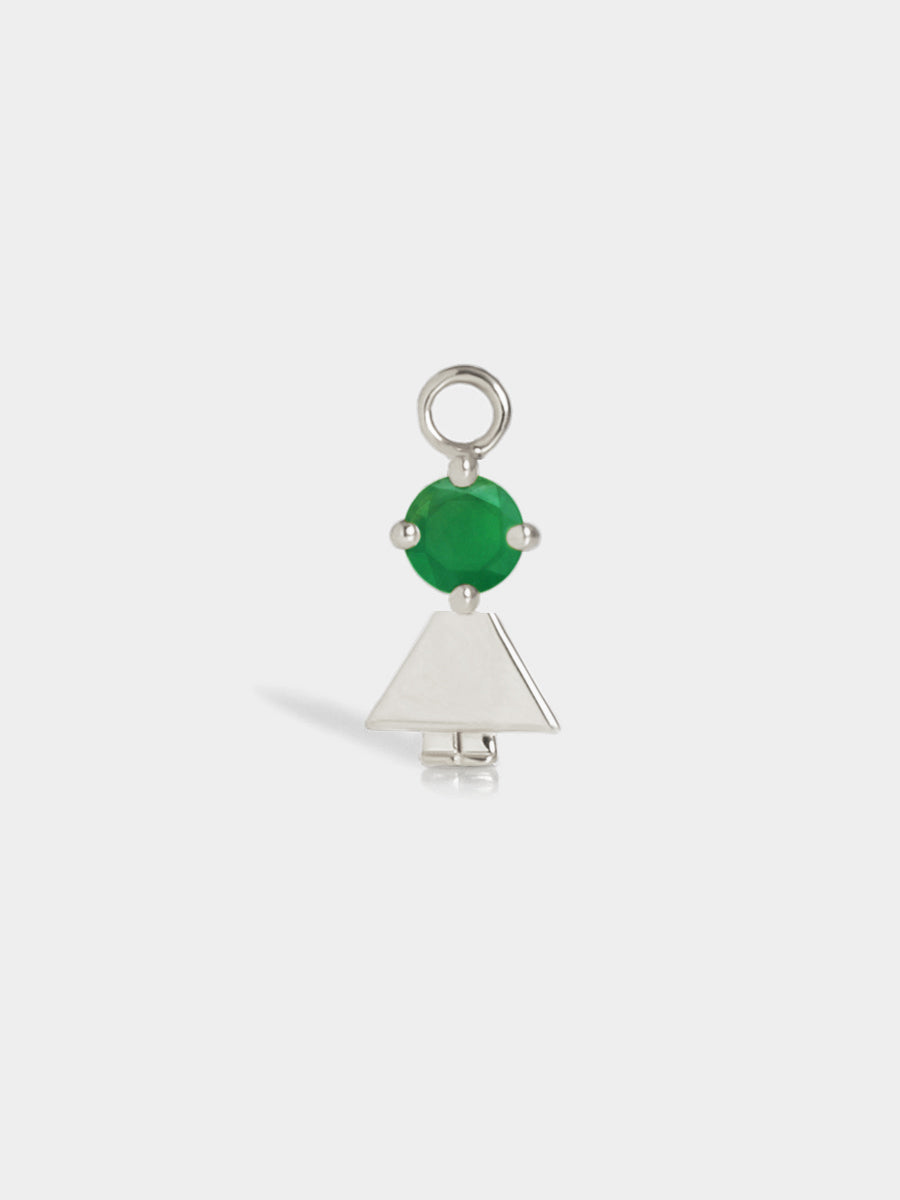 Birthstone Range Silver Daughter or Girl with Connector - Emerald Quartz Gemstone - May
