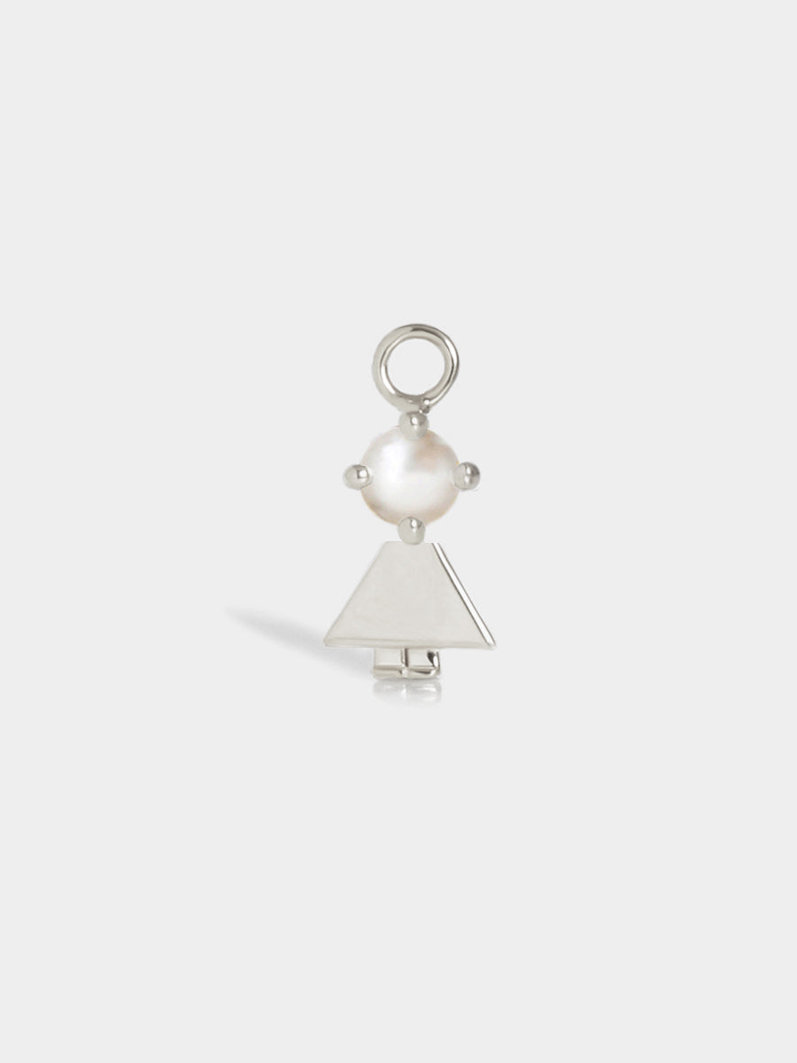 Birthstone Range Silver Daughter or Girl with Connector - Pearl Gemstone - June
