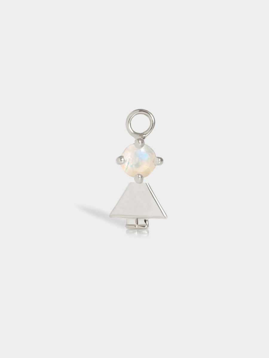 Birthstone Range Silver Daughter or Girl with Connector - Moonstone Gemstone - October