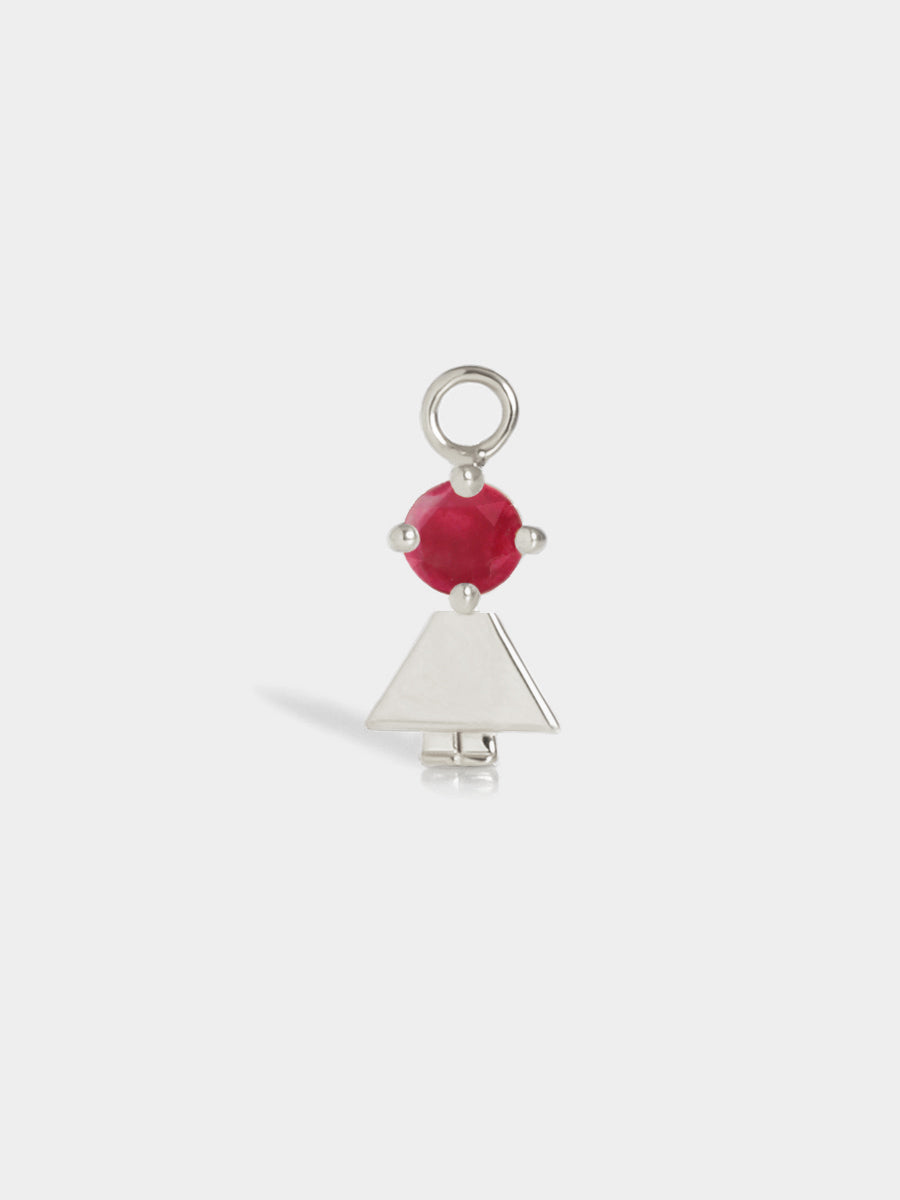 Birthstone Range Silver Daughter or Girl with Connector - Ruby Quartz Gemstone - July