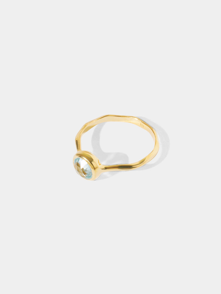 18k Gold Vermeil Birthstone Gemstone Ring Stackable