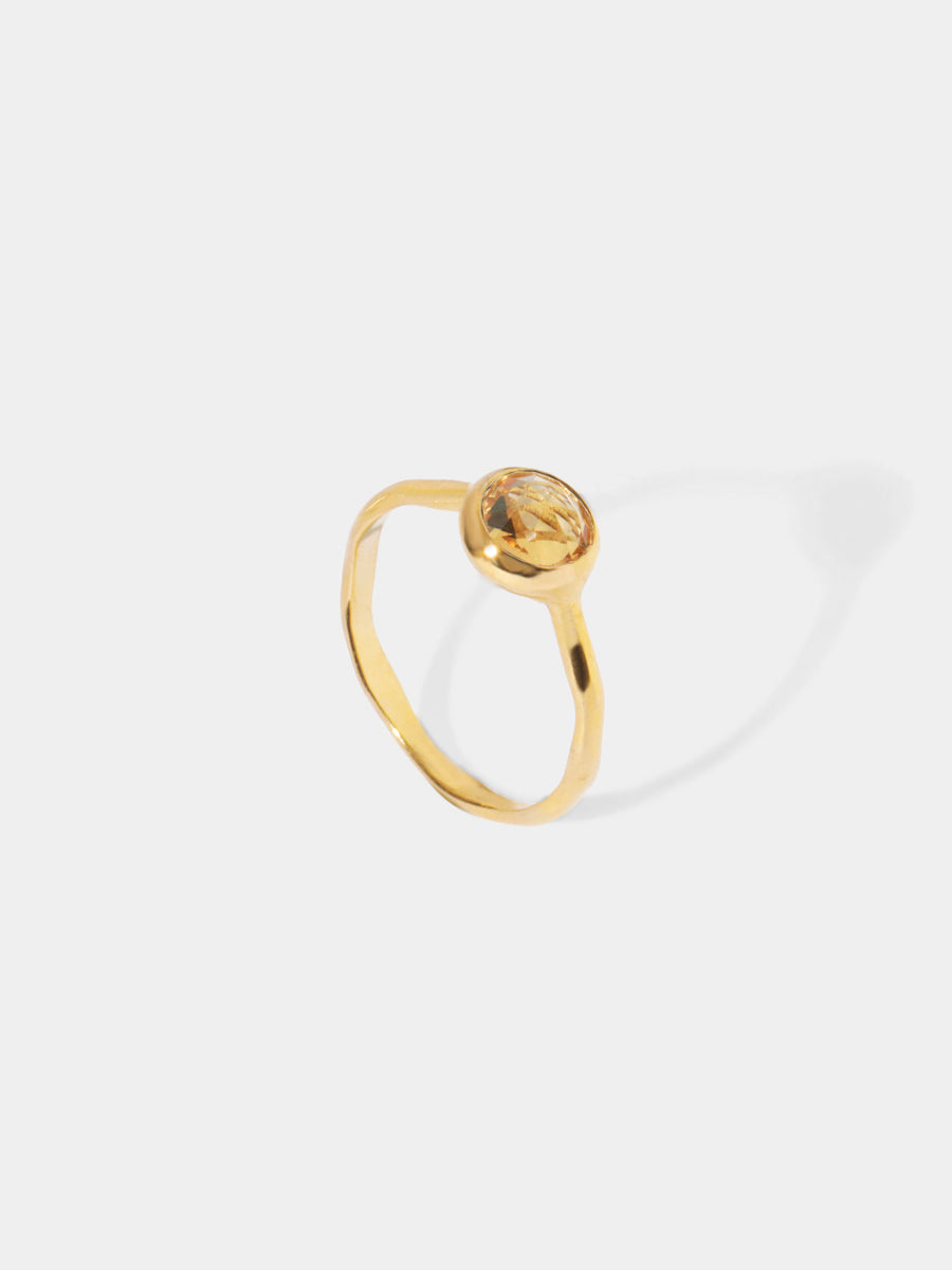18k Gold Vermeil Birthstone Gemstone Ring Stackable