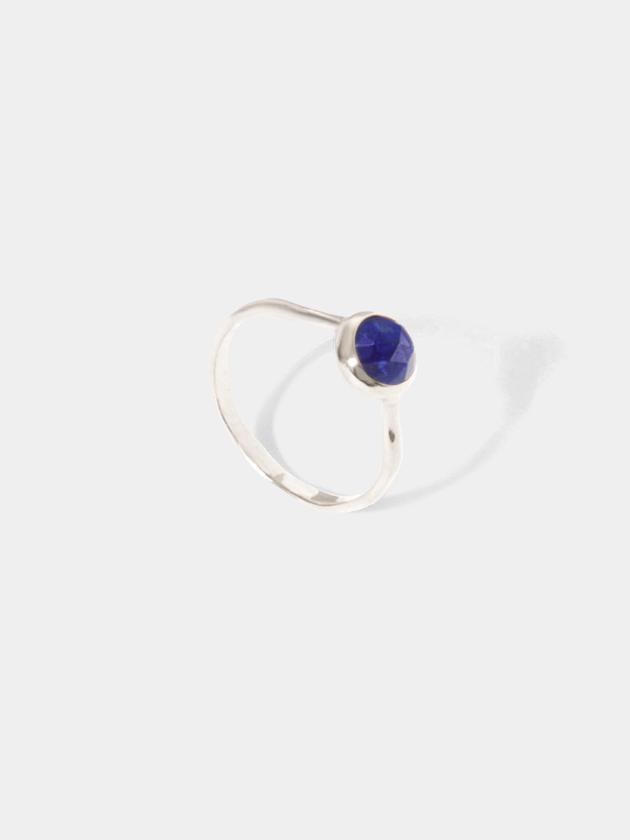 September Sterling Silver Birthstone Gemstone Ring Stackable Lapis Lazuli