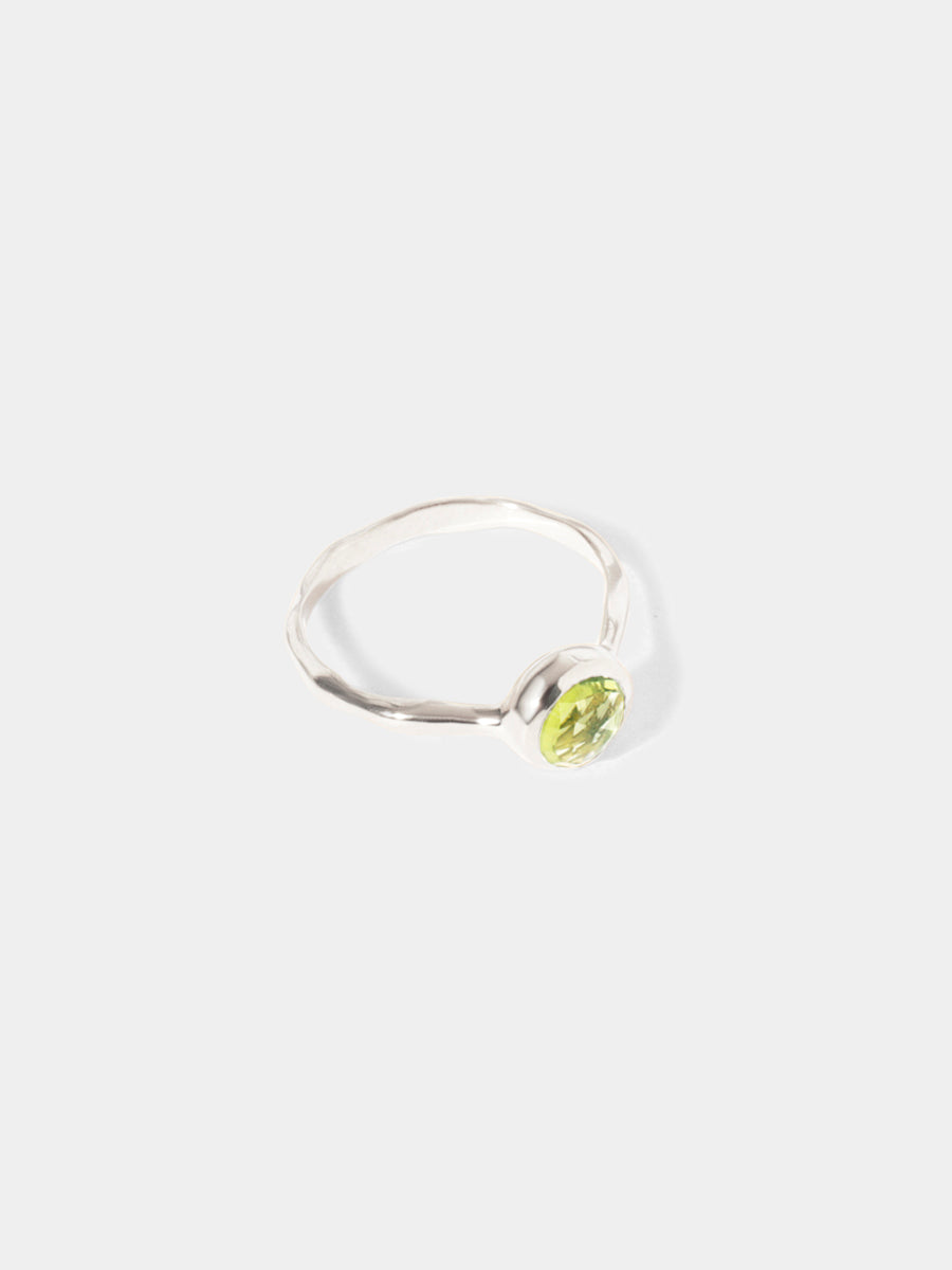 August Sterling Silver Birthstone Gemstone Ring Stackable Peridot
