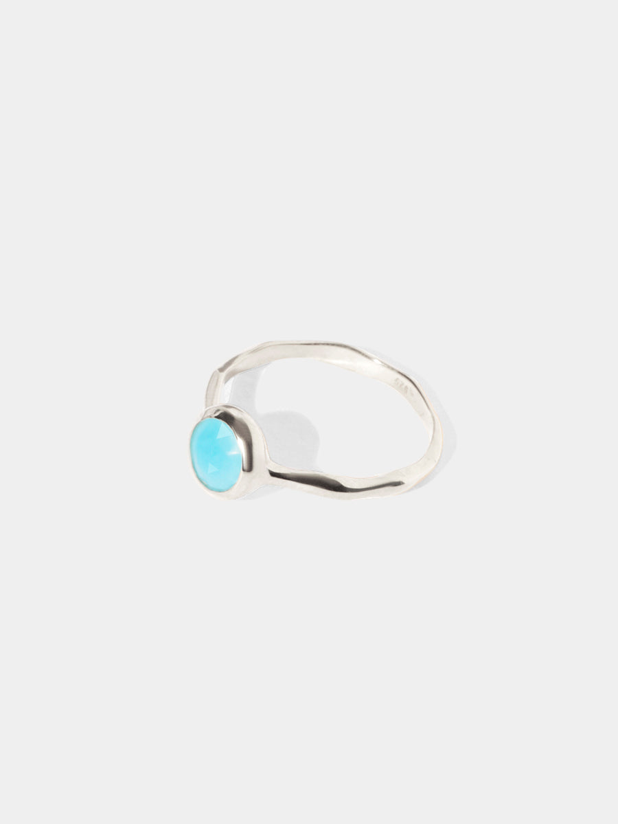 December Sterling Silver Birthstone Gemstone Ring Stackable Turquoise