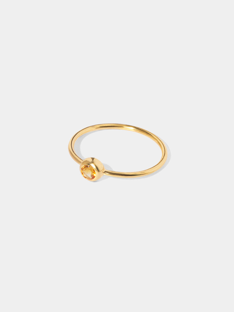 18k Gold Vermeil Birthstone Gemstone Ring Stackable (Petite)