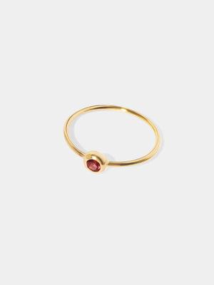 18k Gold Vermeil Birthstone Gemstone Ring Stackable (Petite)