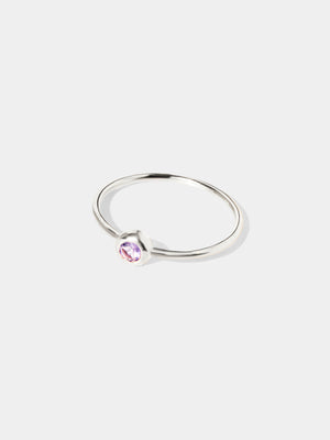 Sterling Silver Birthstone Gemstone Ring Stackable (Petite)