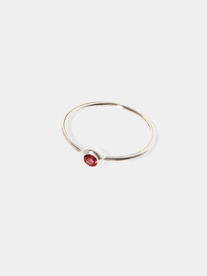 Sterling Silver Birthstone Gemstone Ring Stackable (Petite)