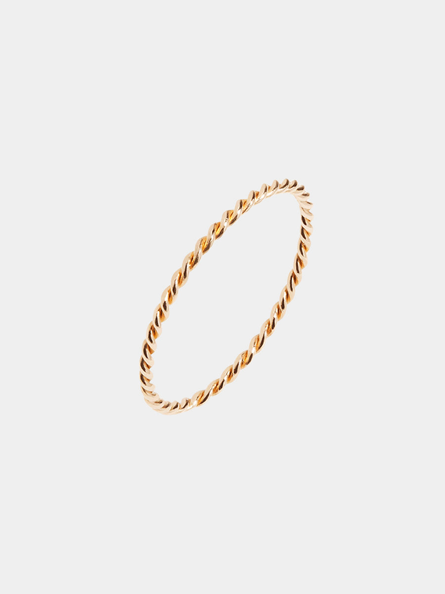 9K Gold Twist Thread Ring