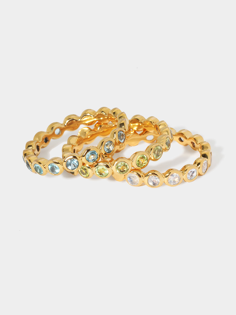 Orbit Gold Moonstone Eternity Ring