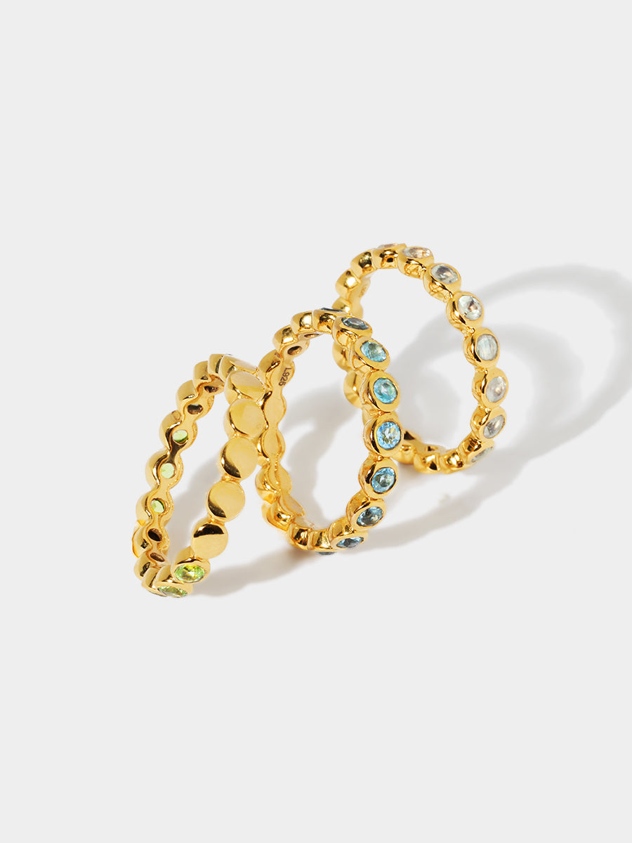 Orbit Gold Moonstone Eternity Ring