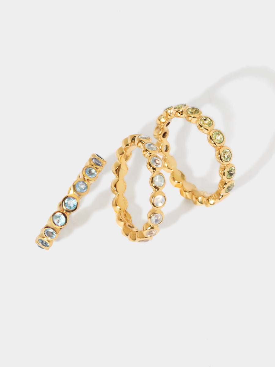 Orbit Gold Blue Topaz Eternity Ring