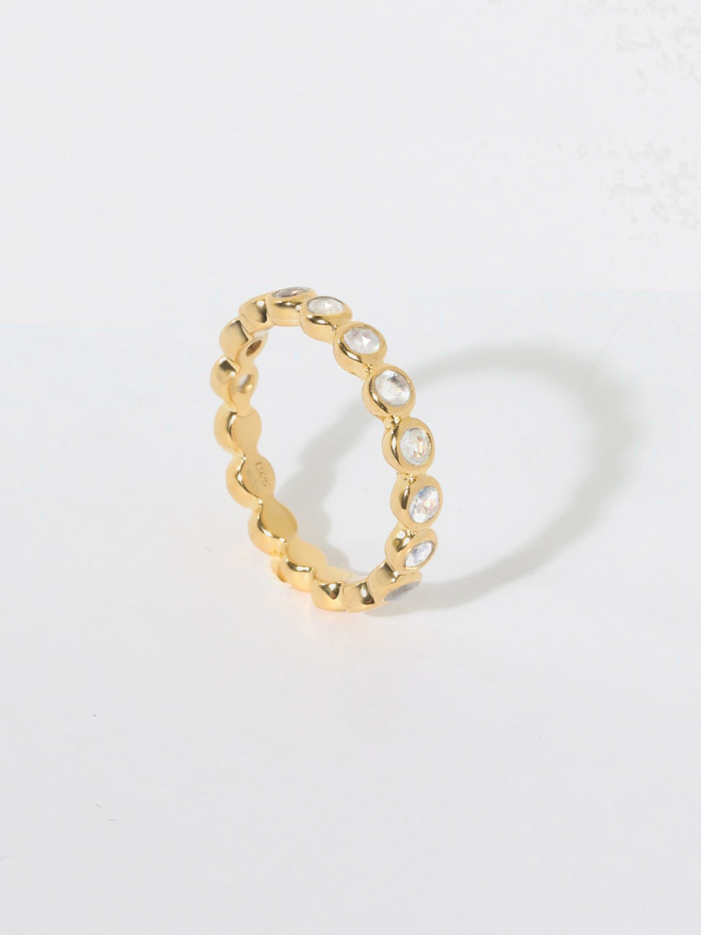 Orbit Gold Moonstone Eternity Ring