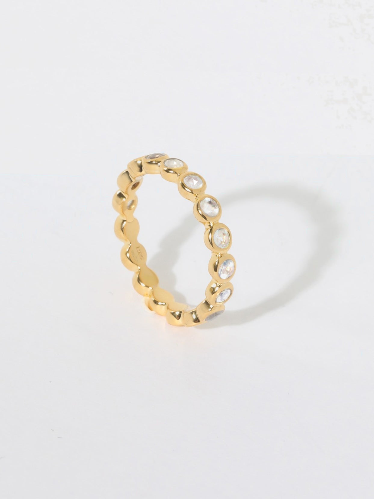 Orbit Gold Moonstone Eternity Ring