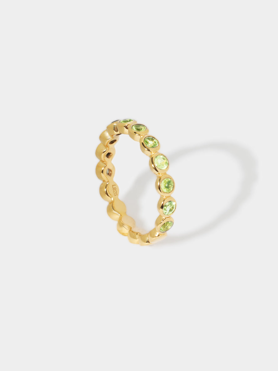 Orbit Gold Peridot Eternity Ring