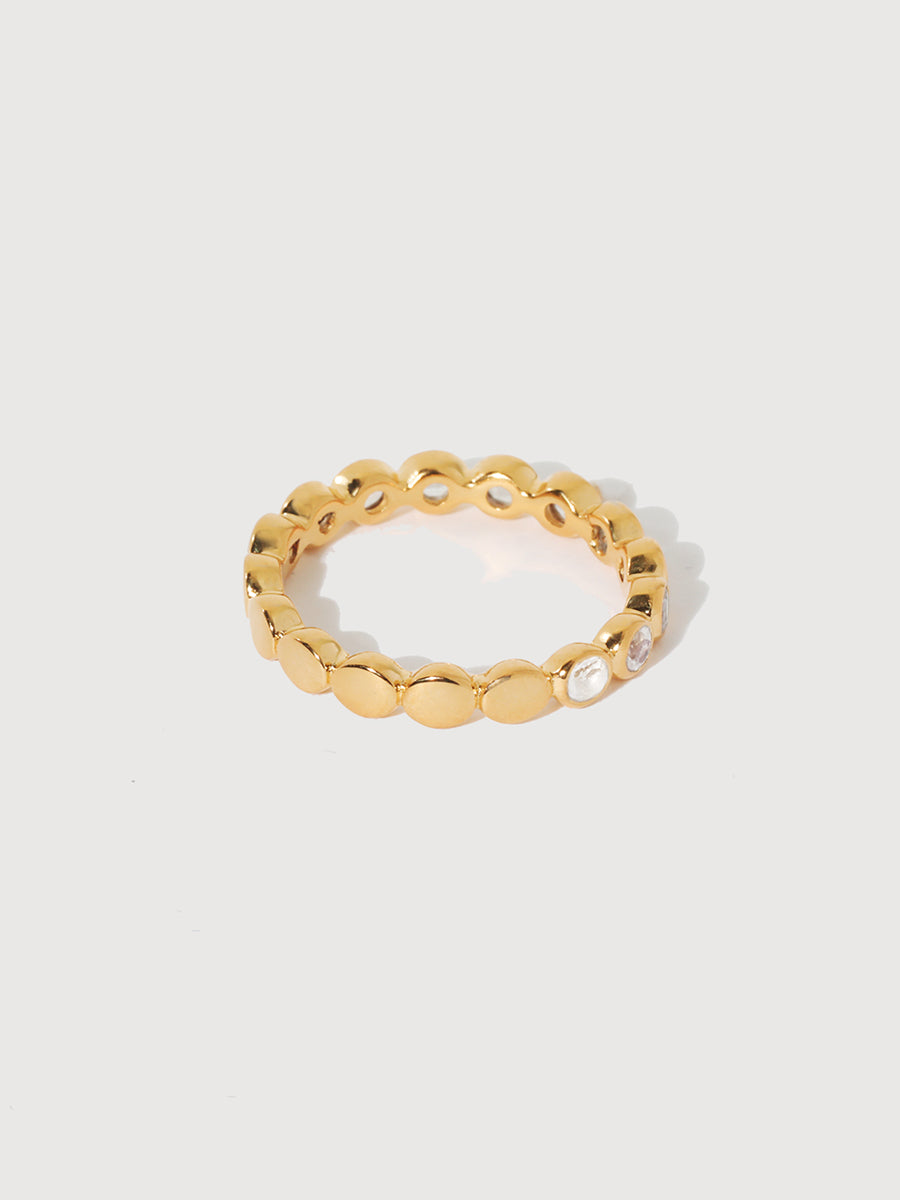 Orbit Gold White Topas Eternity Ring