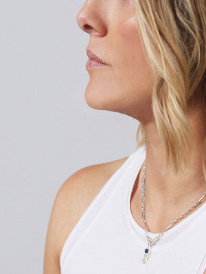 Birthstones Range Silver Mum or Woman with Connector