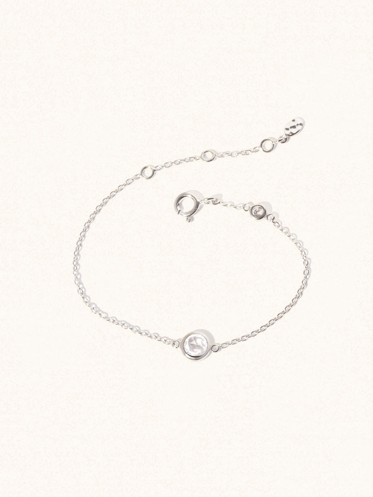 April Sterling Silver Birthstone Bracelet Crystal