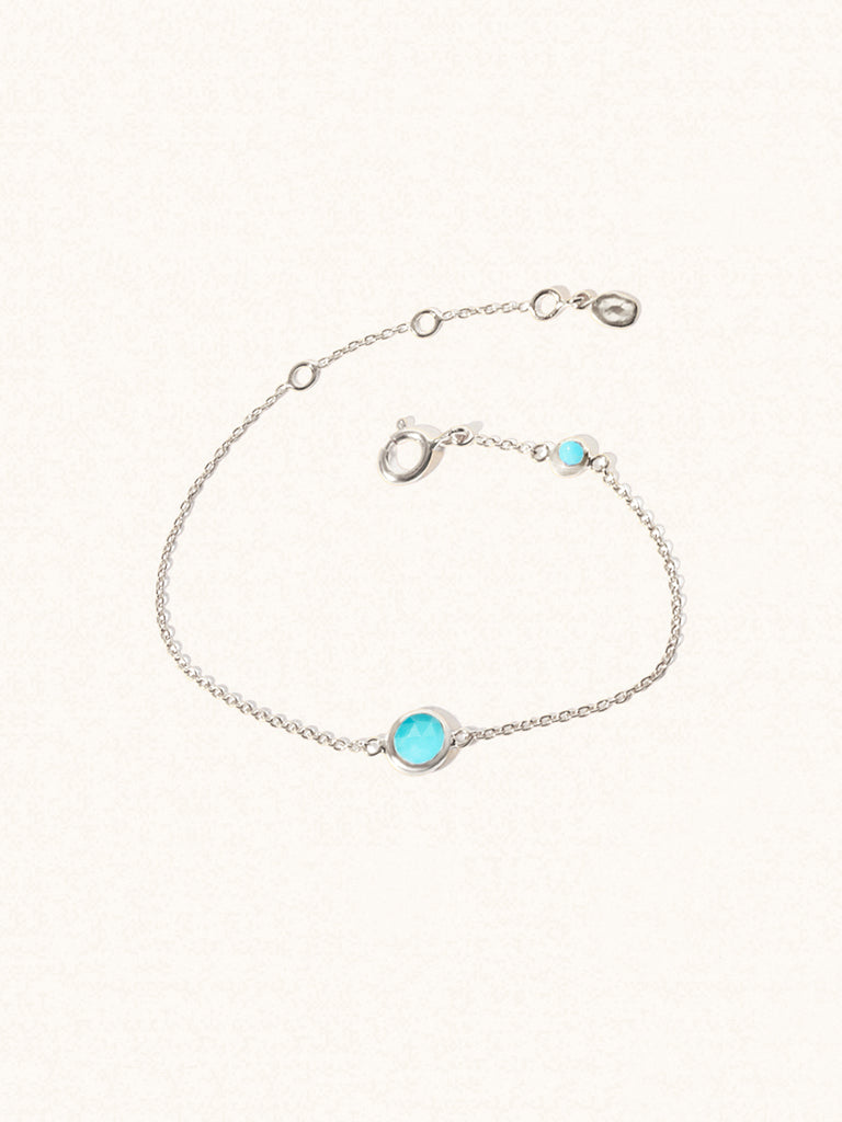 December Sterling Silver Birthstone Bracelet Turquoise