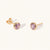 February 18k Gold Vermeil Birthstone Gemstone Stud Earrings Brazilian Amethyst
