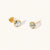 March 18k Gold Vermeil Birthstone Gemstone Stud Earrings Blue Topaz