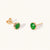 May 18k Gold Vermeil Birthstone Gemstone Stud Earrings Emerald Quartz