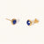 September 18k Gold Vermeil Birthstone Gemstone Stud Earrings Lapis Lazuli