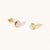 June 18k Gold Vermeil Birthstone Gemstone Stud Earrings Pearl