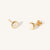 October 18k Gold Vermeil Birthstone Gemstone Stud Earrings Moonstone