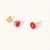 July 18k Gold Vermeil Birthstone Gemstone Stud Earrings Ruby Quartz