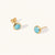 December 18k Gold Vermeil Birthstone Gemstone Stud Earrings Turquoise