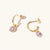 February 18k Gold Vermeil Birthstone Gemstone Hoop Earrings Brazilian Amethyst