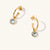 March 18k Gold Vermeil Birthstone Gemstone Hoop Earrings Blue Topaz