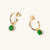 May 18k Gold Vermeil Birthstone Gemstone Hoop Earrings Emerald Quartz