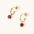 January 18k Gold Vermeil Birthstone Gemstone Hoop Earrings Garnet