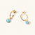 December 18k Gold Vermeil Birthstone Gemstone Hoop Earrings Turquoise