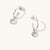 March Sterling Silver Birthstone Gemstone Hoop Earrings Blue Topaz