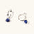 September Sterling Silver Birthstone Gemstone Hoop Earrings Lapis Lazuli