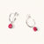 July Sterling Silver Birthstone Gemstone Hoop Earrings Ruby Quartz
