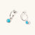 December Sterling Silver Birthstone Gemstone Hoop Earrings Turquoise